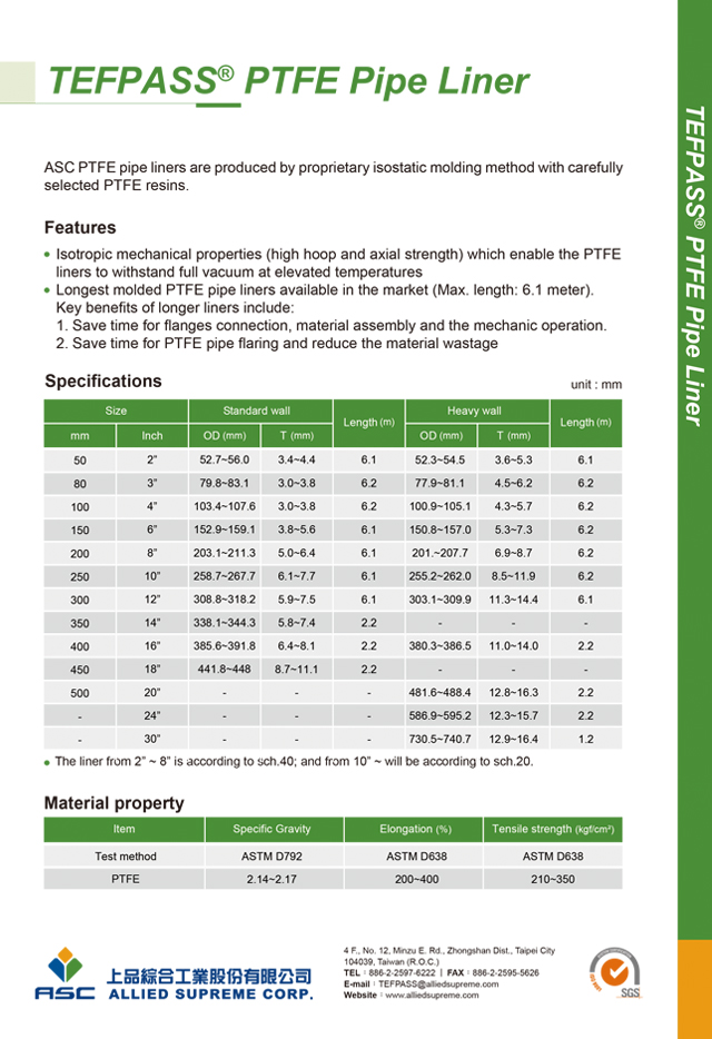 PTFE Pipe Liner